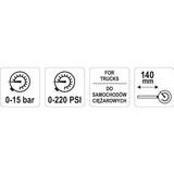 Yato YT-24301 Μετρητής Πιέσεως Ελαστικών Χειρός Με Αναλογικό Μανόμετρο