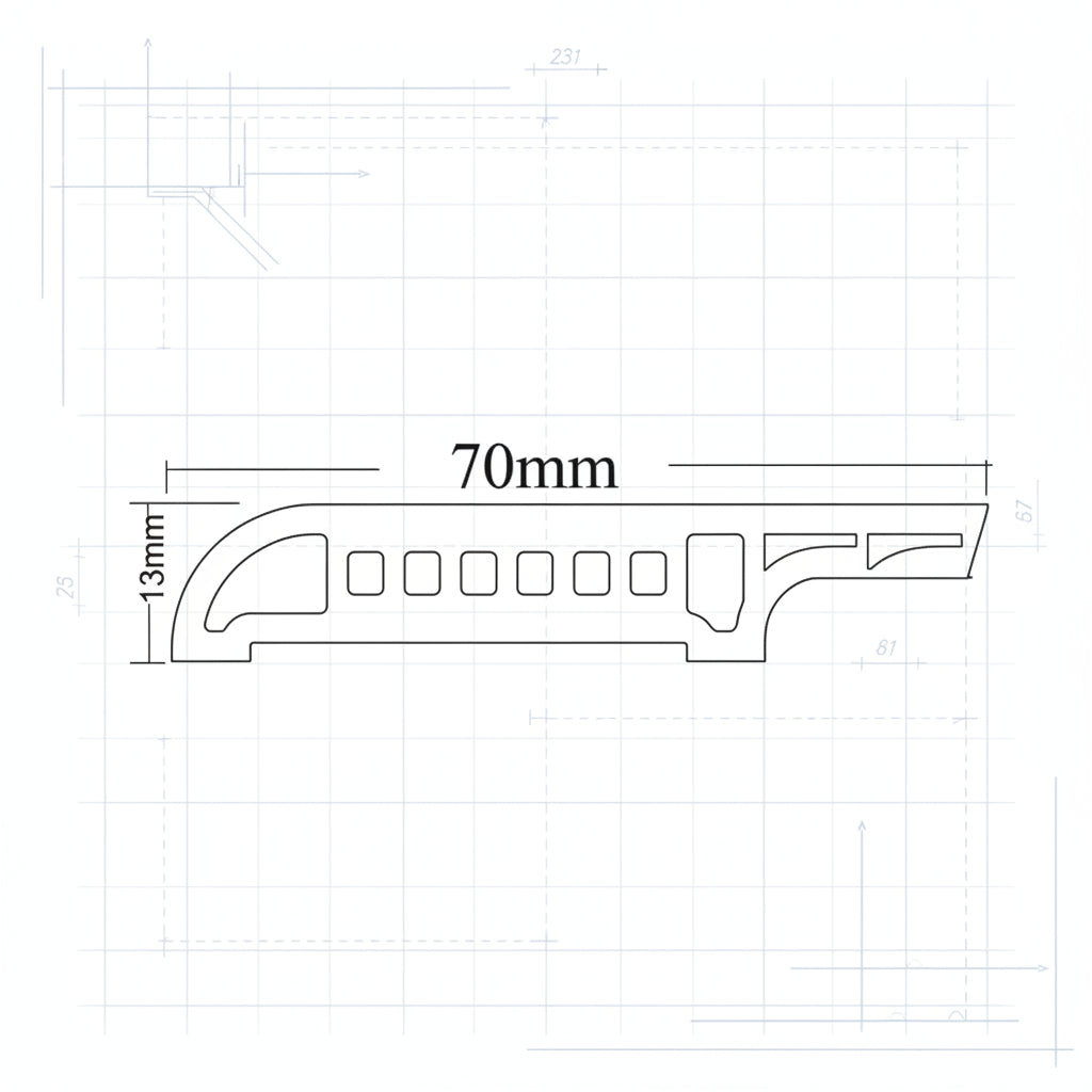 Βινυλικό Περβάζι (Σοβατεπί) Δαπέδων LVT MOCHA OAK 68753 BASIC 70mm 2.4mtr