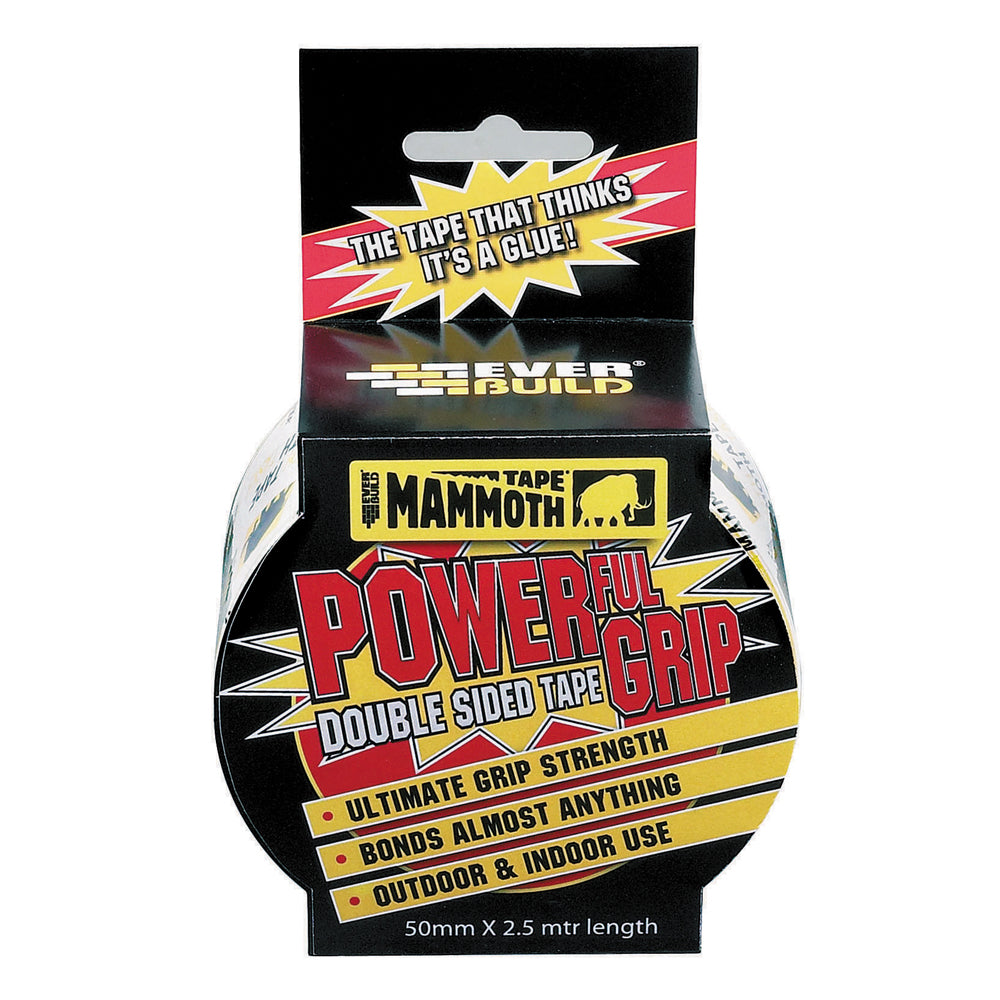 Everbuild Mammoth Powerful Grip Tape Ενισχυμένη Αυτοκόλλητη Ταινία Διπλής Όψεως 50mm x 2.5mtr