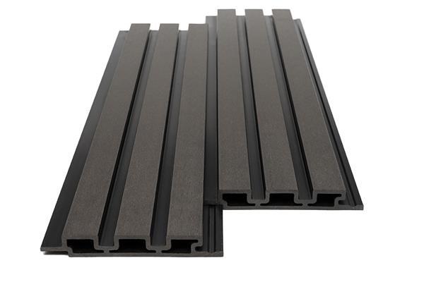 3D WPC Συνθετικό Panel 2ης Γενιάς Με Πηχάκια 8570 Dark Grey 25mm x 176.5mm 2.9mtr