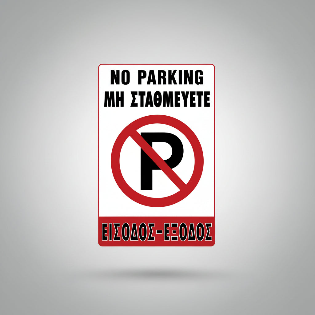 Πινακίδα Σήμανσης PVC "NO PARKING - ΜΗ ΣΤΑΘΜΕΥΕΤΕ" 195mm x 295mm