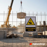 Πινακίδα Σήμανσης Αλουμινίου Εργοταξίου "ΑΙΩΡΟΥΜΕΝΑ ΦΟΡΤΙΑ" 300mm x 200mm ΑΝΑΚΛΑΣΤΙΚΗ (Copy)