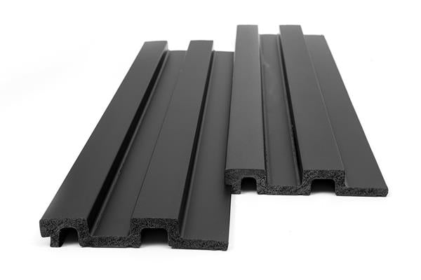 3D PS Wall Panel Residence 10 Black Με Πηχάκια 122x21mm 2.9mtr