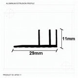 Προφίλ Παρκέ - Laminate Μεγάλη Βάση Για Προφίλ Ισόπεδο 29mm 2.75mtr ΑΣΗΜΙ