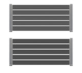 WPC Περίφραξης Διπλής Όψης 50 Dark Grey 110x20mm 3.6mtr