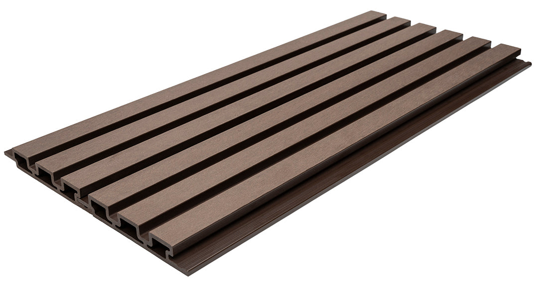 3D WPC Συνθετικό Panel 2ης Γενιάς Με Πηχάκια 8530 Dark Brown 25mm x 176.5mm 2.9mtr
