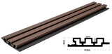 3D WPC Συνθετικό Panel 2ης Γενιάς Με Πηχάκια 5530 COFFEE 25mm x 147.5mm 2.9mtr