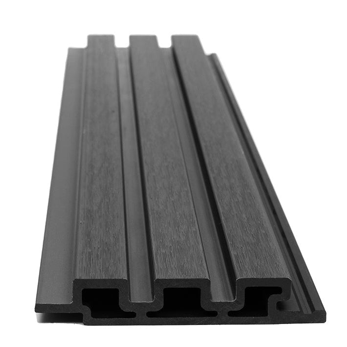 3D WPC Συνθετικό Panel 2ης Γενιάς Με Πηχάκια 5570 Dark Grey 25mm x 147.5mm 2.9mtr