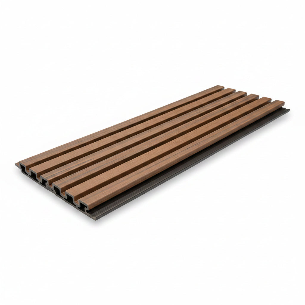 3D WPC Συνθετικό Panel 2ης Γενιάς Με Πηχάκια 5510 Teak 25mm x 147.5mm 2.9mtr