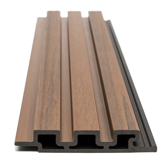 3D WPC Συνθετικό Panel 2ης Γενιάς Με Πηχάκια 5510 Teak 25mm x 147.5mm 2.9mtr