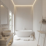 3D PS Wall Panel Residence 01 White Με Πηχάκια 122x21mm 2.9mtr