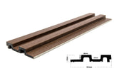 3D PS Wall Panel Residence 08 Dark Brown Oak Με Πηχάκια 122x21mm 2.9mtr