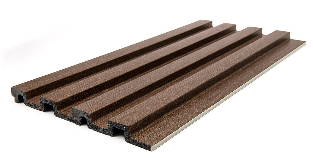 3D PS Wall Panel Residence 08 Dark Brown Oak Με Πηχάκια 122x21mm 2.9mtr