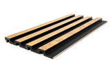 3D PS Wall Panel Residence F4 Natural Oak Black Με Πηχάκια 122x21mm 2.9mtr