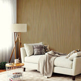 3D PS Wall Panel Residence F4 Natural Oak Black Με Πηχάκια 122x21mm 2.9mtr