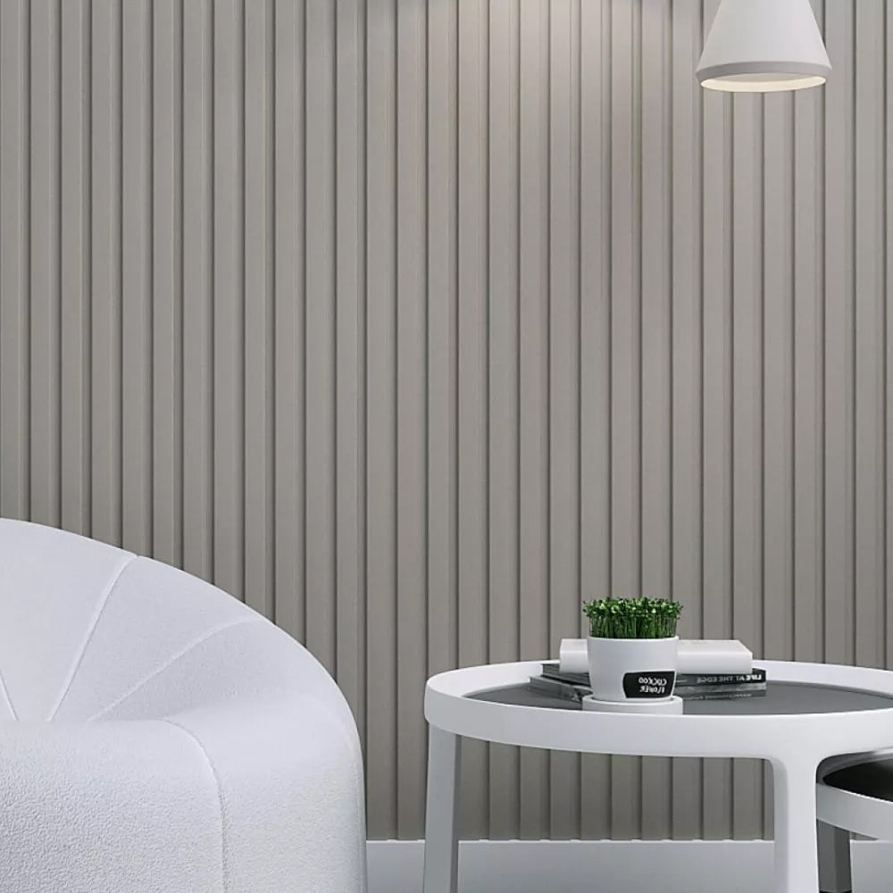 3D Wall Panel MDF Beat Deluxe 506090 Sand Grey Με Πηχάκια 2750mm x 119mm x 16mm