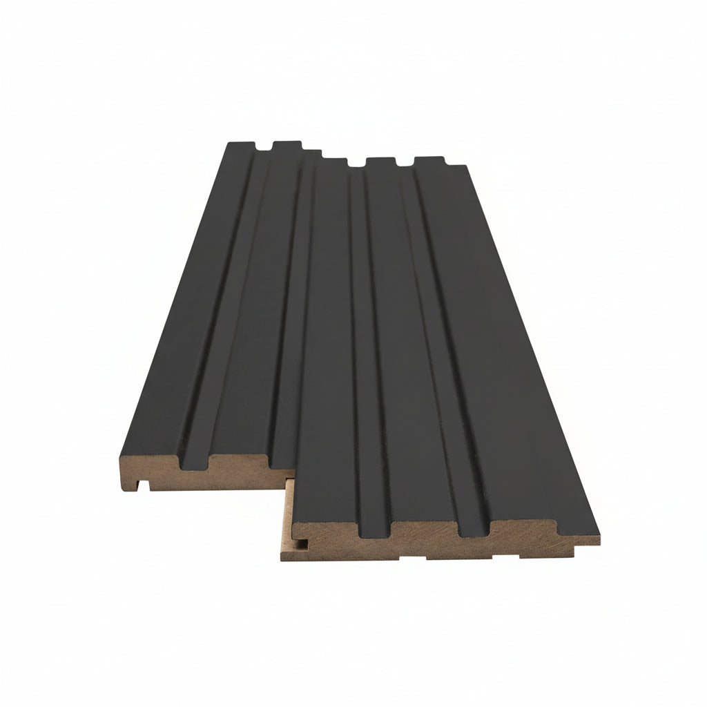 Πηχάκι Διπλό Τελείωματος Για 3D Wall Panel MDF Beat Deluxe 507090 Black Lead 16mm x 77mm x 2750mm