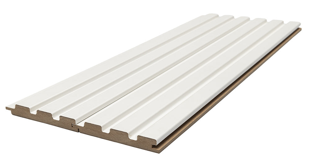 3D Wall Panel MDF Beat ST 502040 White Με Πηχάκια 2750mm x 119mm x 16mm