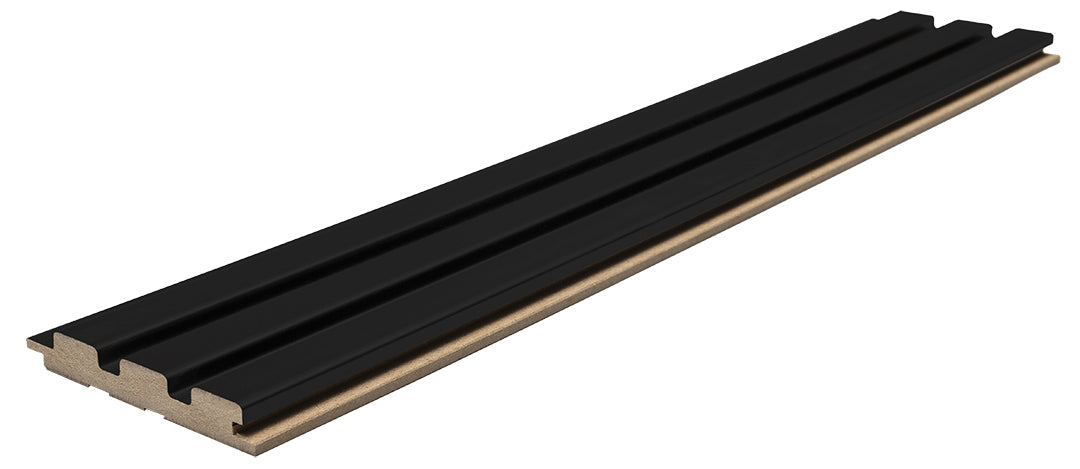 3D Wall Panel MDF Beat ST 505090 Black Με Πηχάκια 2750mm x 119mm x 16mm