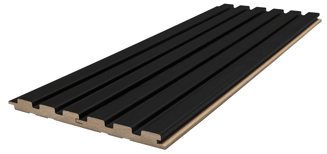 3D Wall Panel MDF Beat ST 505090 Black Με Πηχάκια 2750mm x 119mm x 16mm
