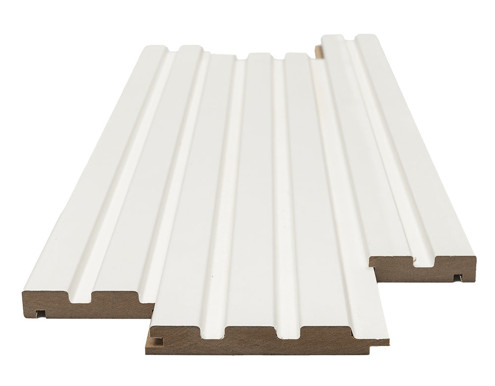 Πηχάκι Διπλό Τελειώματος Για 3D Wall Panel MDF Beat ST 502040 White 16mm x 77mm 2.75mtr