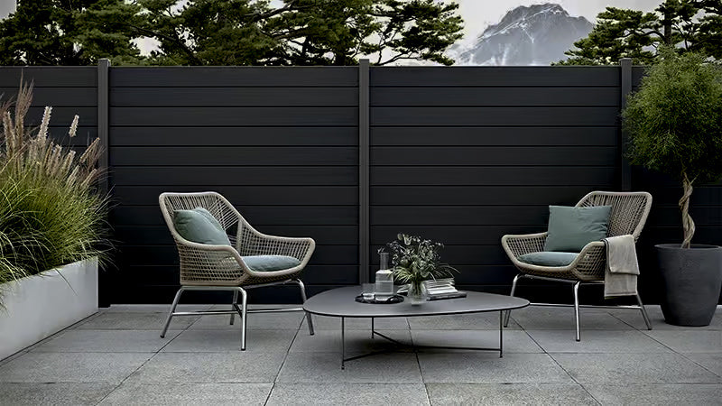 WPC Περίφραξης Διπλής Όψης 6050 Dark Grey 120x20mm 3.6mtr