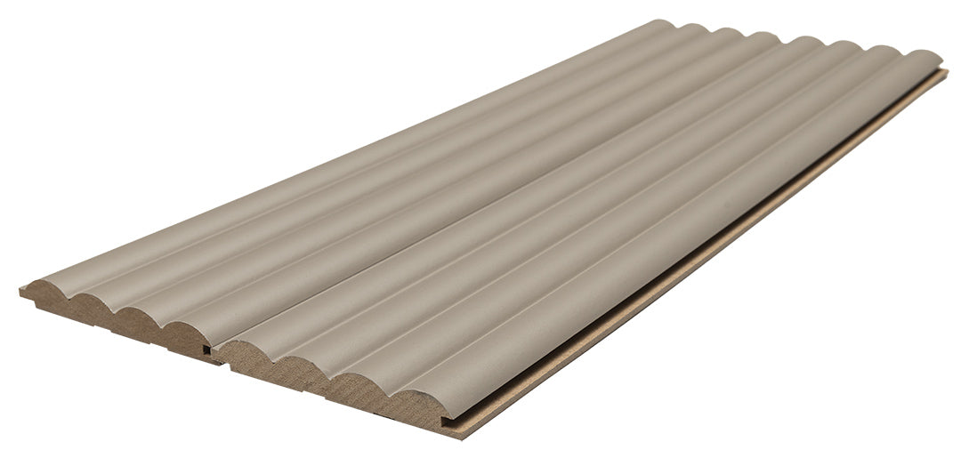 3D Wall Panel MDF Wave Standard 806090 Sand Grey Με Πηχάκια 2750mm x 119mm x 16mm