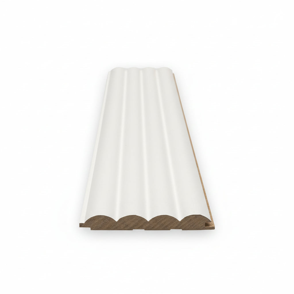 3D Wall Panel MDF Wave Standard 802040 White Με Πηχάκια 2750mm x 119mm x 16mm