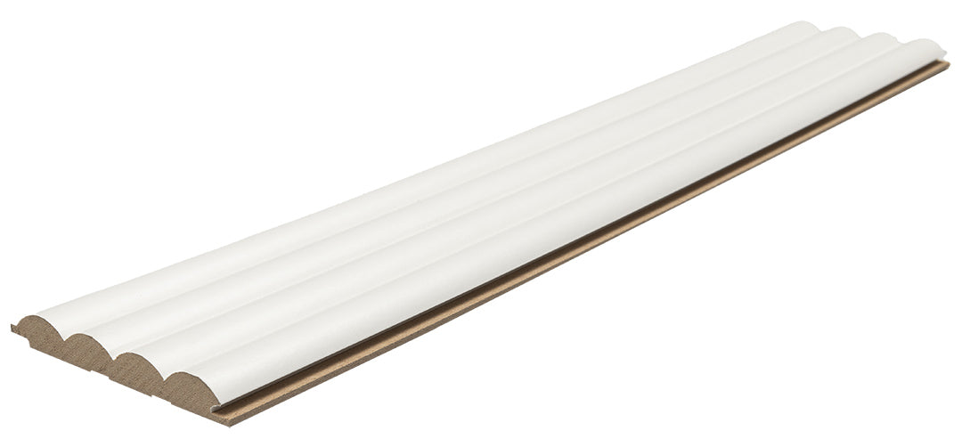 3D Wall Panel MDF Wave Standard 802040 White Με Πηχάκια 2750mm x 119mm x 16mm