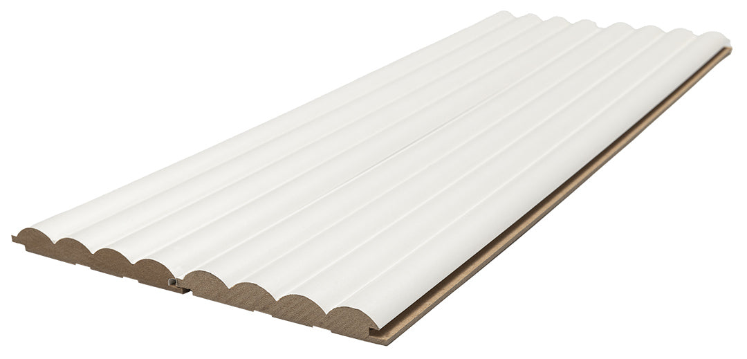 3D Wall Panel MDF Wave Standard 802040 White Με Πηχάκια 2750mm x 119mm x 16mm