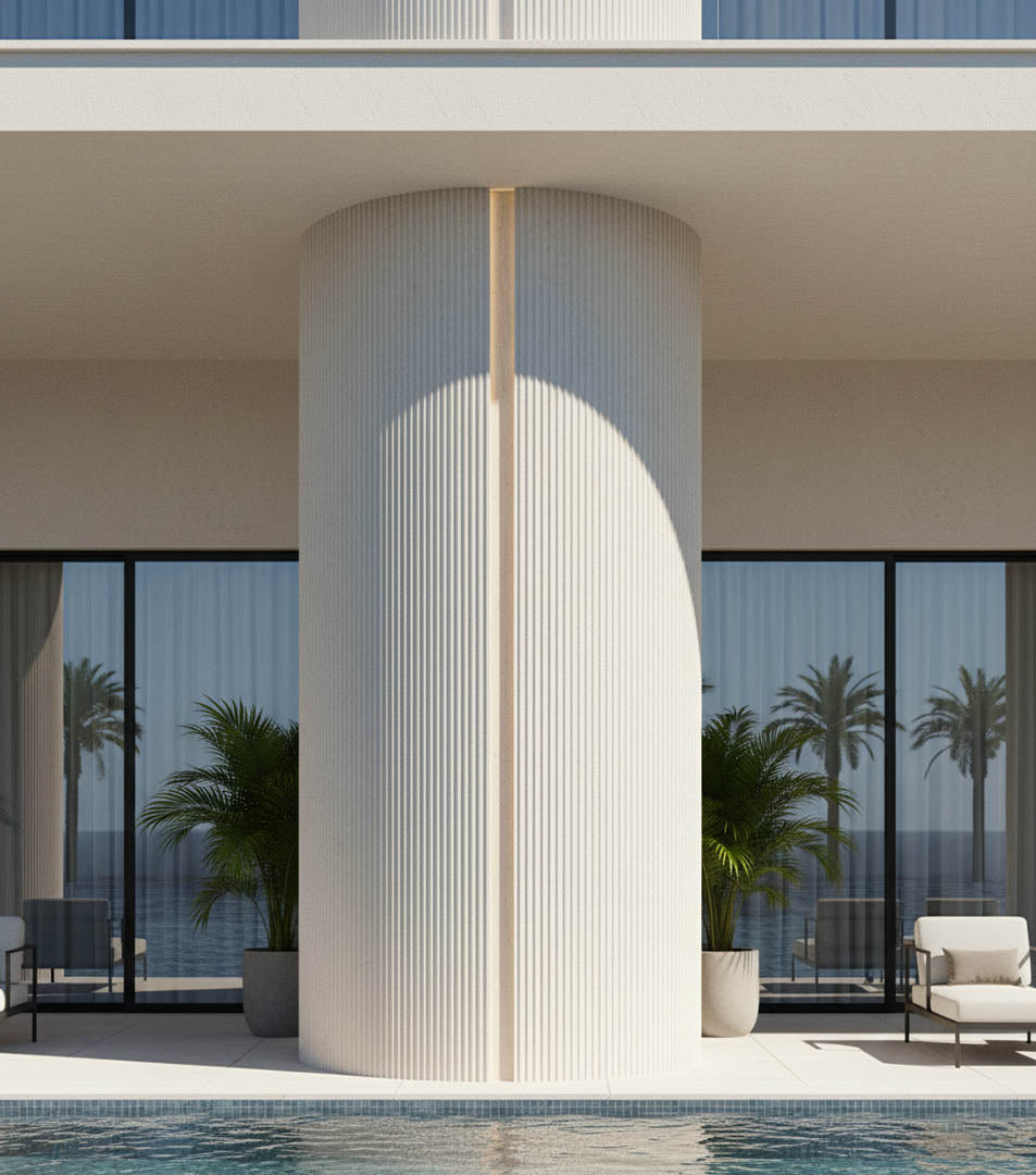 Panel Εύκαμπτης Πέτρας 113020 RIPPLE BOARD 600mm x 1200mm BEIGE WHITE