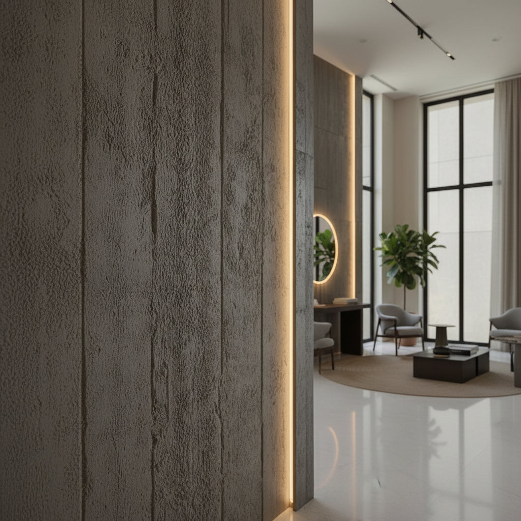 Panel Εύκαμπτης Πέτρας 117050 CONCRETE BOARD 600mm x 1200mm MEDIUM GREY