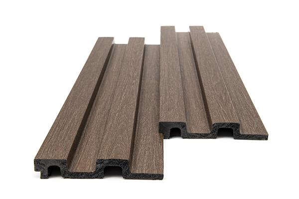 3D PS Wall Panel Residence 08 Dark Brown Oak Με Πηχάκια 122x21mm 2.9mtr