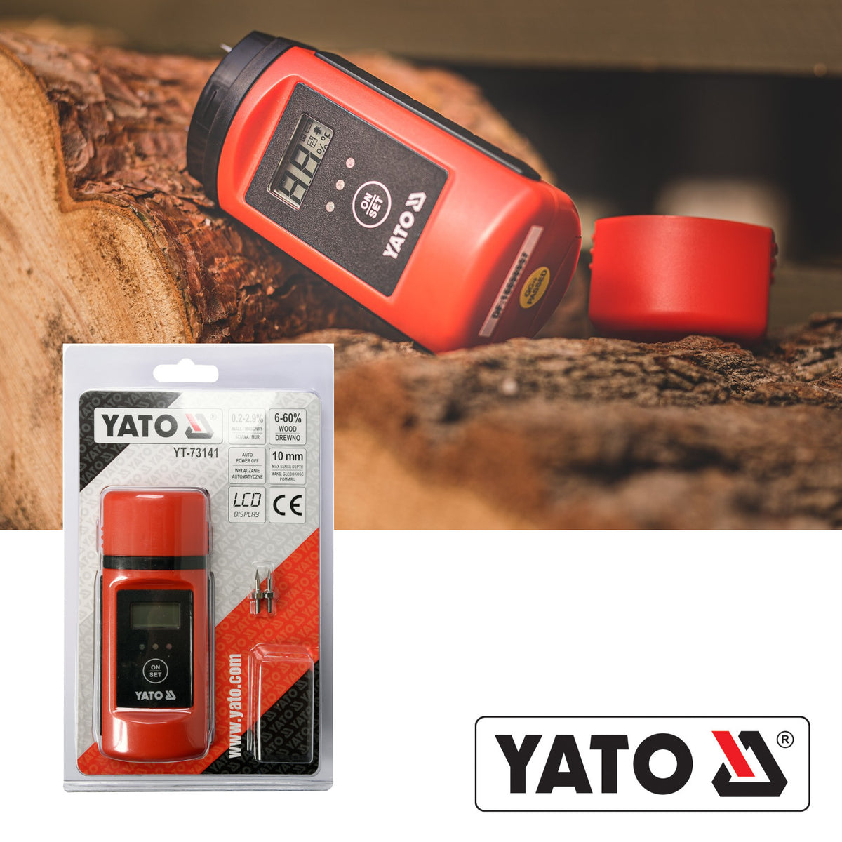 Yato YT-73141 Μετρητής Υγρασίας (Υγρασιόμετρο) Μπαταρίας Χειρός 0,2-60%