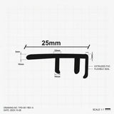 Προφίλ Παρκέ - Laminate Στοπ 25mm 2.75mtr ΑΣΗΜΙ
