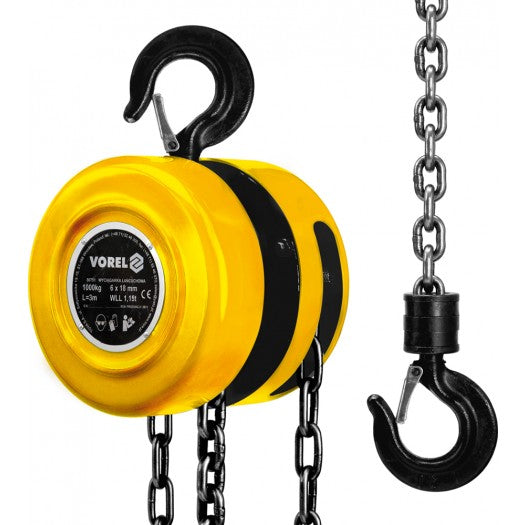 Vorel 80752 Παλάγκο Αλυσίδας (Γερανάκι) Με Γάντζο 2 Ton