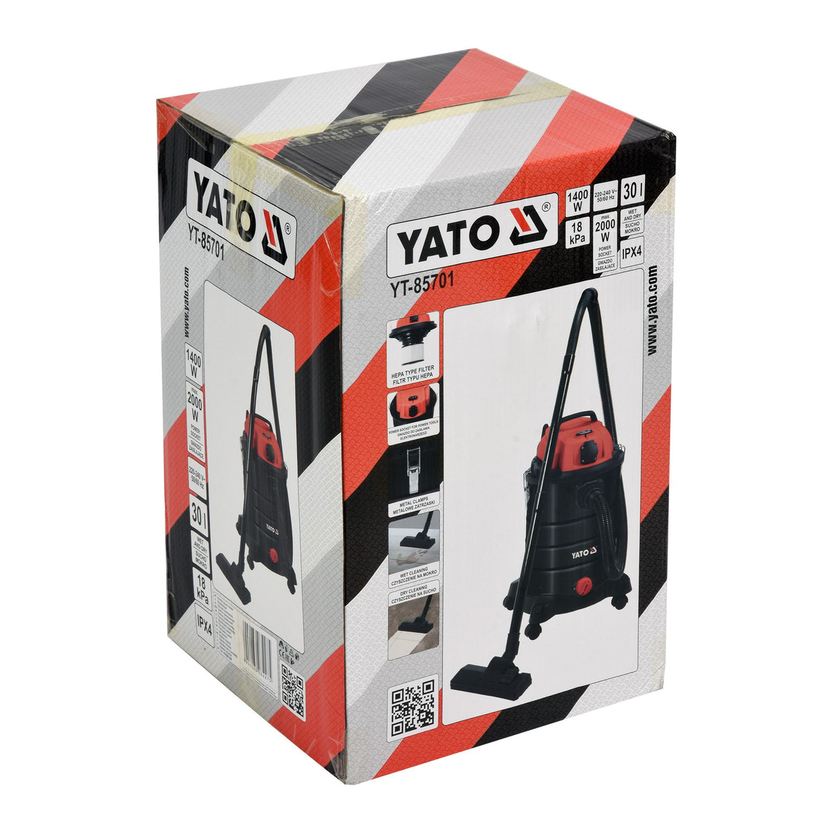 Yato YT-85701 Επαγγελματική Ηλεκτρική Σκούπα Υγρών / Στερεών 1400W Με Κάδο 30Ltr