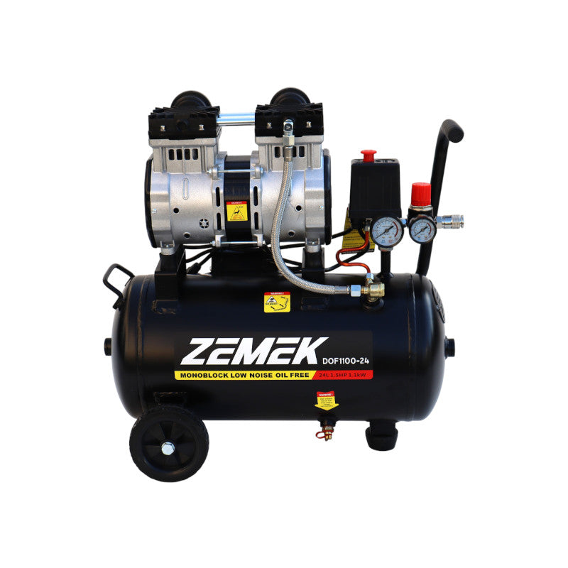 Zemek DOF1100-24 Αθόρυβος Αεροσυμπιεστής Χωρίς Λάδι 1.5HP 24Lt 8Bar