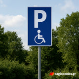Πινακίδα Σήμανσης Αλουμινίου "PARKING ΑΜΕΑ" 350mm x 250mm ΑΝΑΚΛΑΣΤΙΚΗ