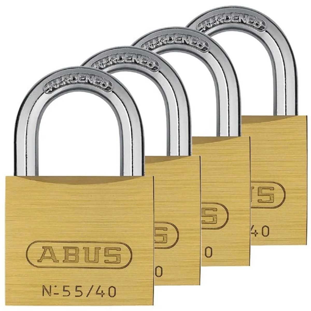 Abus 55/40 Quadro Λουκέτα Ασφαλείας Ορειχάλκινα 40mm Σετ 4 Τεμ ΟΜΟΙΟ ΚΛΕΙΔΙ