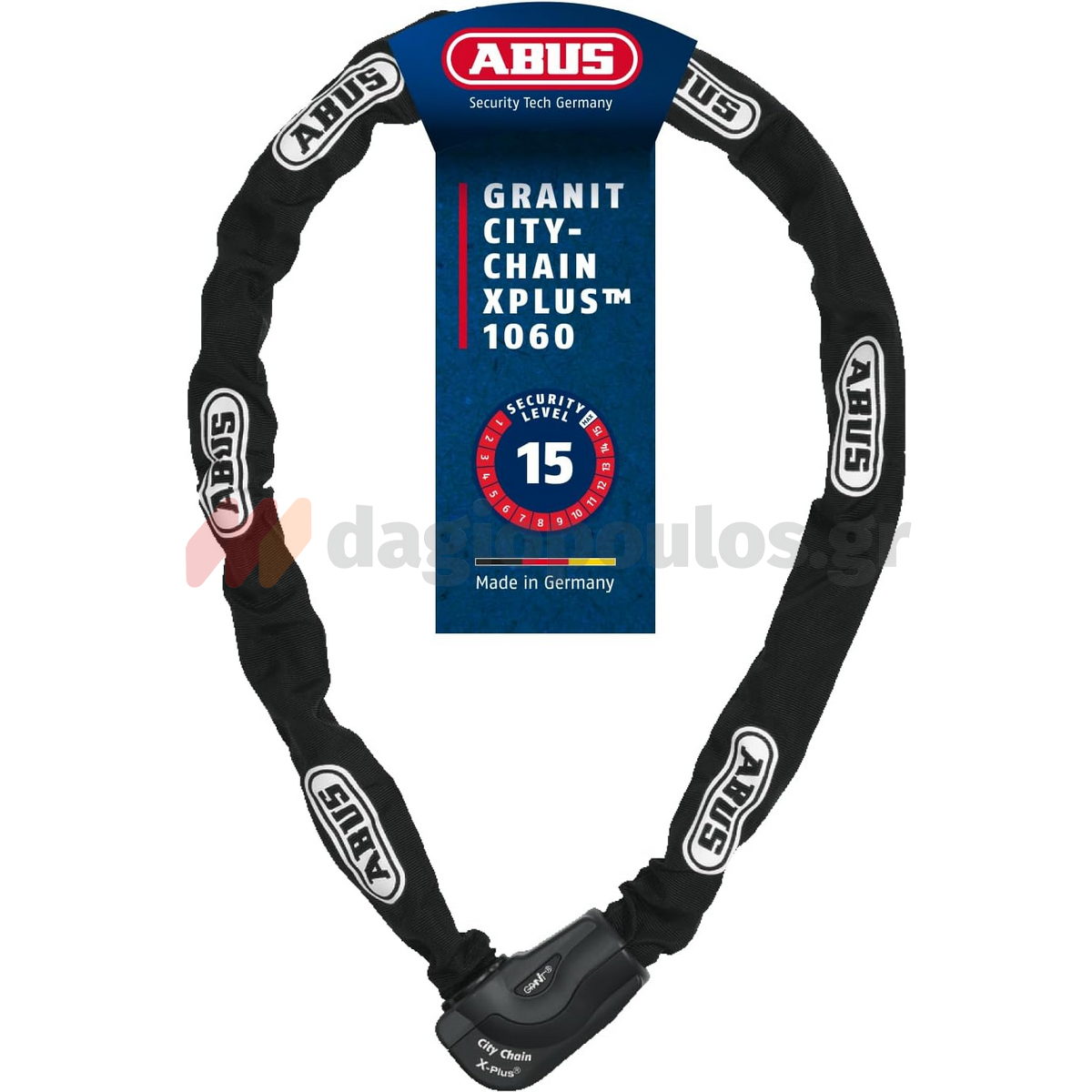 Abus 1060/140 GRANIT CityChain XPlus™ Κλειδαριά Μοτοσυκλέτας - Ποδηλάτου Αλυσίδας Με Κλειδί 140cm