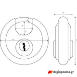 Abus 26/70 Diskus® Λουκέτο Δίσκου Βαρέως Τύπου Ατσάλινο 70mm