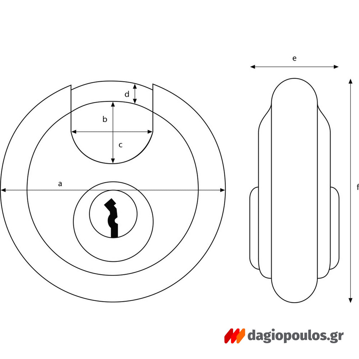 Abus 26/90 Diskus® Λουκέτο Δίσκου Βαρέως Τύπου Ατσάλινο 90mm