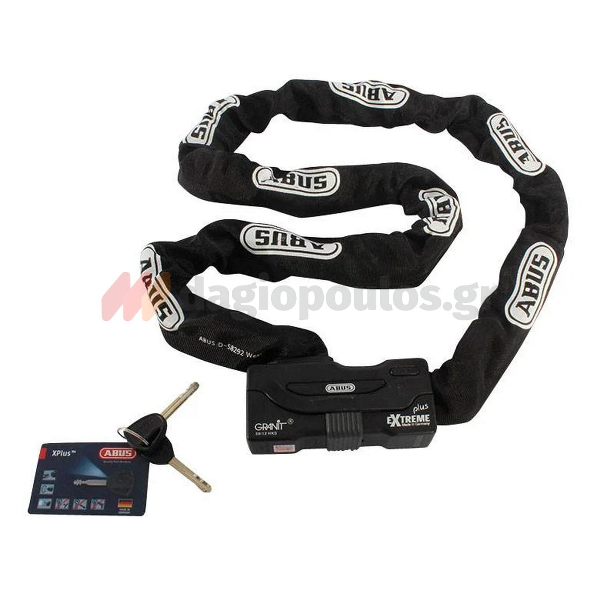 Abus 59/12HKS170 GRANIT™ Extreme XPlus™ Κλειδαριά Μοτοσυκλέτας - Ποδηλάτου Αλυσίδας Με Κλειδί 170cm