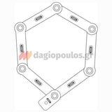 Abus 6000/90 BORDO™ Κλειδαριά Μοτοσυκλέτας - Ποδηλάτου Αρθρωτή 90cm