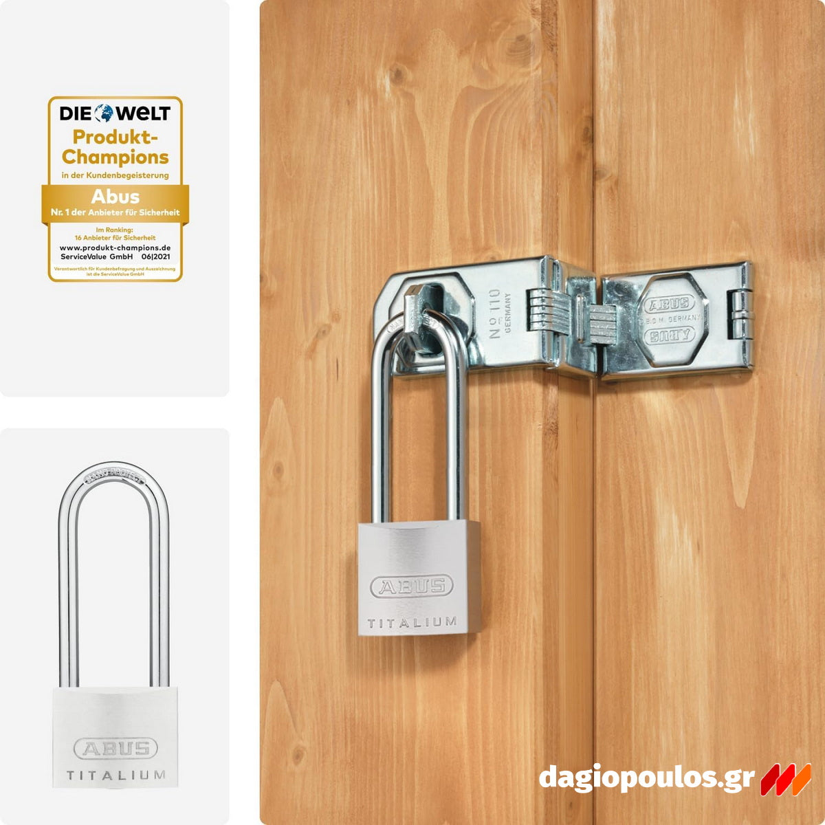 Abus 64Ti/50 ΗΒ80 Titalium Λουκέτο Ασφαλείας 50mm ΜΑΚΡΥΛΑΙΜΟ