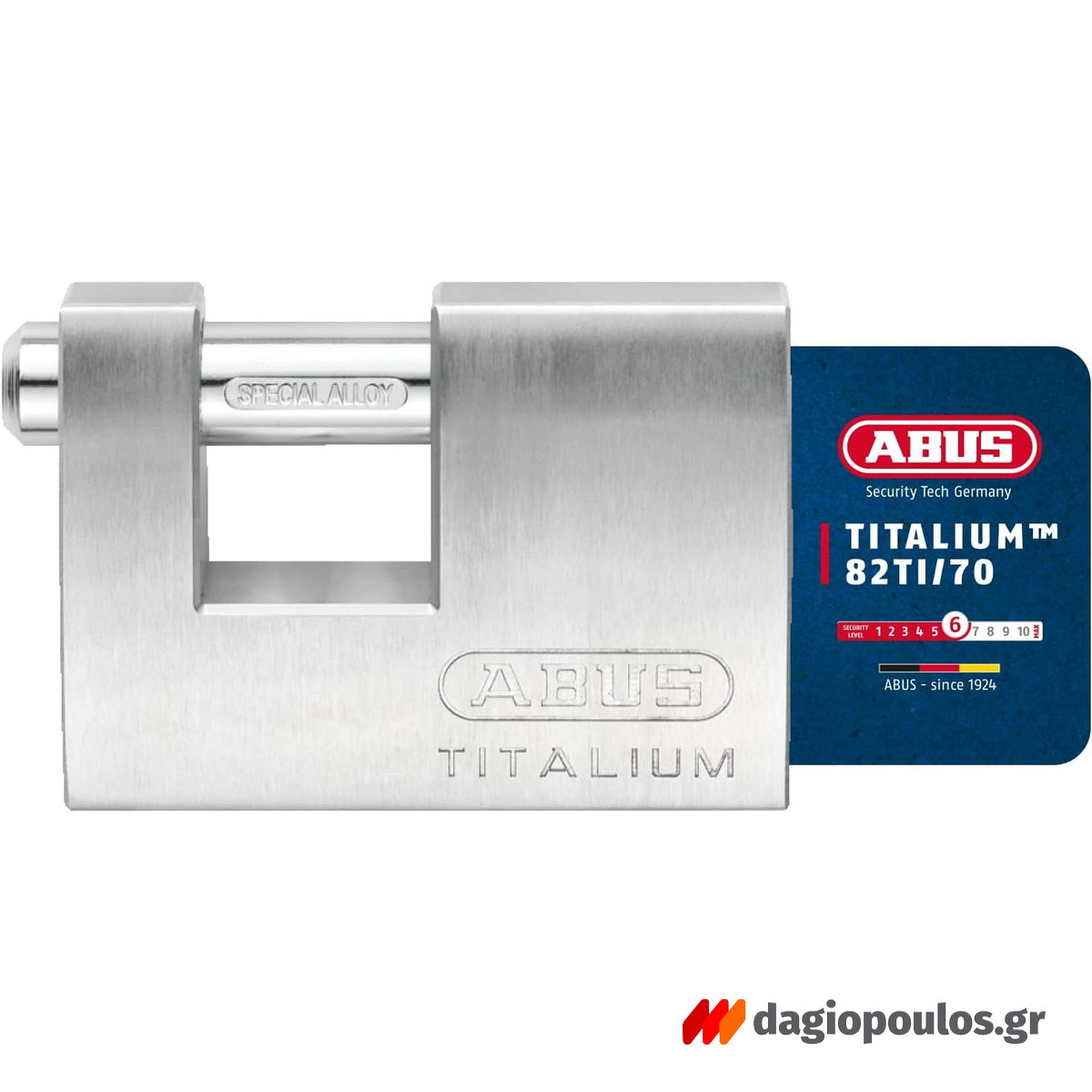 Abus 82Τi/70 Titalium Λουκέτο Πείρου (Τάκος) Με Ατσάλινο Πείρο 70mm