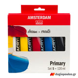 Royal Talens Amsterdam Acrylic Primary Set Βασικό Σετ Ακρυλικών Χρωμάτων Σετ 5 Τεμ 120ml