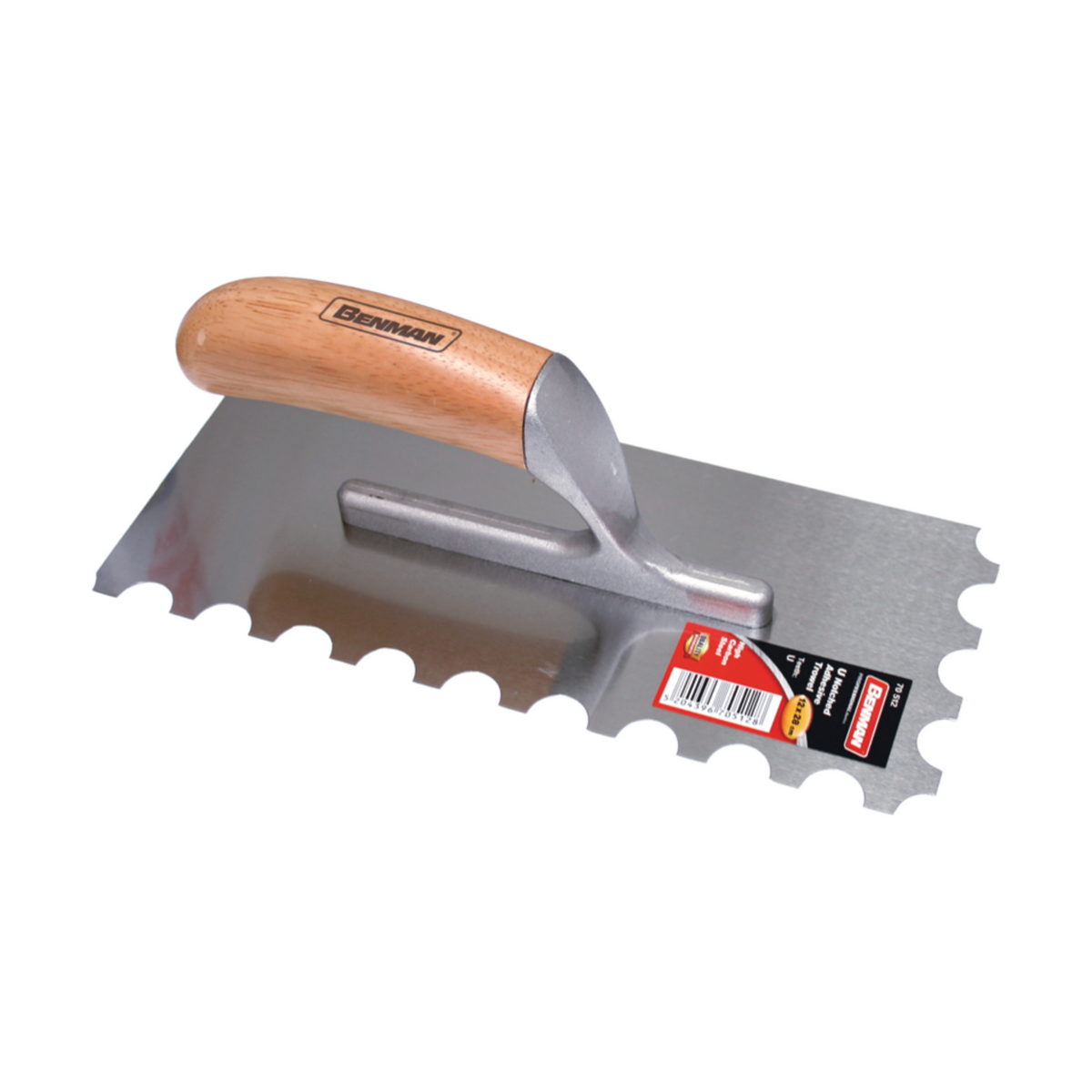 Benman 70512 Επαγγελματική Spatula Μυστρί Πλακάδων Με Δόντι Τύπου U Με Ξύλινη Λαβή 280mm x 120mm