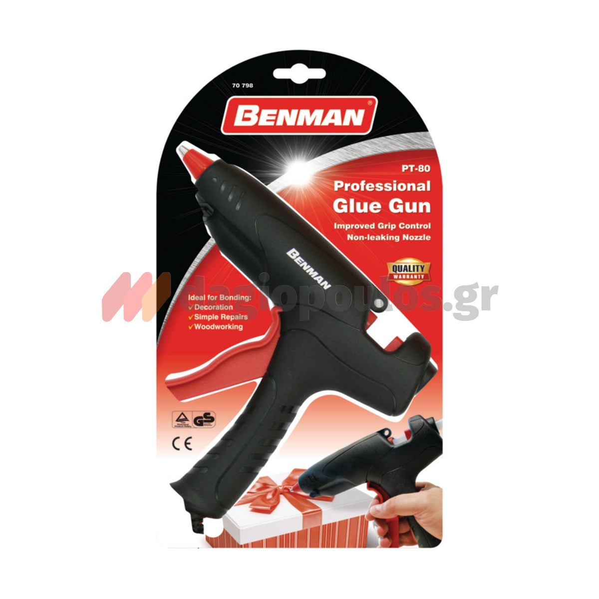 Benman 70798 PT-80 Επαγγελματικό Πιστόλι Θερμικής Σιλικόνης Κόλλας 12-80Watt